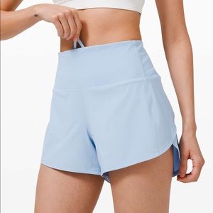 Lululemon Speed Up High-rise Lined Short 4" -  Blue Linen